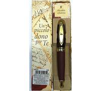 Mini PENNA CLEARCO iniziale lettera"F"" metallo decorato mis. cm. 10 - elegante scatola regalo UN PICCOLO DONO per TE con dedica interna