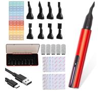 Mini penna per levigatrice alternativa, ricaricabile tramite USB, con protezione da sovraccarico, 3 velocità regolabili, include 8 teste abrasive e 12 tipi di carta vetrata, per fai da te e lucidatura