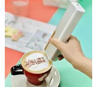 Mini penna per stampante artistica commestibile, connettività Bluetooth, stampa 3500 volte, include righello e cartucce per torte, pane, caffè