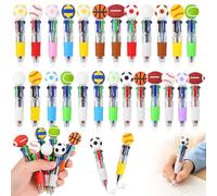 Mini penne a sfera a 4 colori, penne a sfera sportive multicolore Bulk | 24 penne a sfera a tema sportivo, penne a sfera per bambini, divertimento in classe, regalo per il ritorno a scuola
