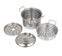 ['Mini pentola a vapore in acciaio inox giocattolo per bambini, accessorio da per supportare le capacità motorie fini, leggera e compatta, 12,8 x 8,5 cm', 'Pentola a vapore in