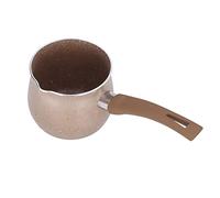 Mini pentola per il latte, 10 cm, manico singolo, in lega di alluminio, mini pentola, scaldaburro, pentola per caffè turco, strumento per bollire il latte per cucinare in (Marrone)