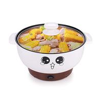 Mini pentola riscaldante elettrica antiaderente, padella elettrica in acciaio inossidabile da 2,3 litri, padella rotonda multi-fornello con coperchio per frittura/stufato/vapore, perfetta per pasta