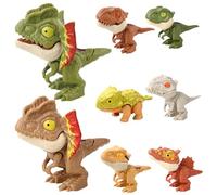 Mini personaggi di dinosauri per bambini dai 3 anni in su, 8 pezzi di burattini da dito con giunti mobili, burattini educativi divertenti