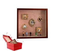 Mini Pet Display Box, Figurine Memory Kit Set, Sturdy with Photo Holder, Immersive Pet Museum Style Display Case for Collectibles, Memory Box with Cute Design, Home Accessory for Bedroom Apartment