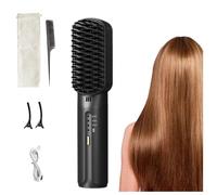 Mini pettine lisciante portatile senza fili, pettine lisciante per capelli agli ioni negativi, spazzola lisciante per capelli a caldo per donne, regolazione a 3 velocità, ricaricabile tramite USB,