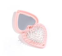 Mini pettine pieghevole per capelli, mini spazzola per capelli da borsa, spazzola pieghevole da viaggio, mini spazzola a forma di cuore, specchio