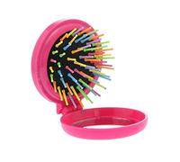 Mini pettine rotondo pieghevole da donna con specchio compatto spazzola per capelli pop up pennello Decor Candy colorato a conchiglia airbag pettine rosa 1 PZ elegante e popolare durevole