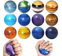 Mini Pianeti, 12 Palle Gonfiabili in Schiuma, Palline Giocattoli, Palline in Schiuma, Giocattoli per Bambini Giocattoli Anti Ansia, Sollievo Rilassamento per Bambini Adulti