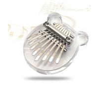 Mini pianoforte da pollice a 8 tasti, pianoforte da dito in cristallo trasparente per principianti e adulti, strumento musicale Kalimba portatile con ciondolo, accessori musicali per pratica e