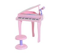 Mini Pianoforte Giocattolo per Bambini con Microfono e Sgabello Rosa