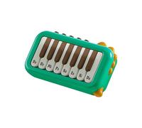 Mini pianoforte tascabile elettronico a 15 tasti, portatile, 3 toni, tasti illuminati per tutte le occasioni (verde)