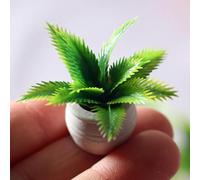 Mini piante in vaso in scala 1:12, decorazione botanica in resina per cucine e salotti, accessori sempreverdi fai da te con fogliame realistico