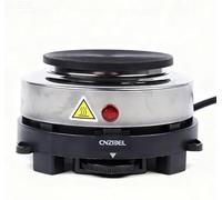 Mini piastra elettrica in ghisa/acciaio inox 500 W, piastra di cottura singola, piastra da campeggio, 6 impostazioni della temperatura, diametro piastra 9,6 cm, per cucina, campeggio