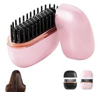 Mini piastra for capelli, pettine lisciante portatile ricaricabile, riscaldamento 30 secondi, controllo della temperatura a 3 velocità, for viaggi a casa(Pink)