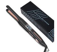 Mini piastra lisciante professionale per capelli corti, barba e frangia, arricciatura e lisciatura, riscaldamento rapido 15S, 80-230°C, display LCD, 10 mm