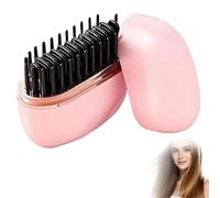 Mini piastra per capelli Glambrush, piastra e styler per capelli a capsula, pettine lisciante per capelli 2 in 1 senza fili, leggero e portatile, per la casa e i viaggi (Black)