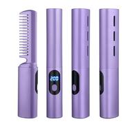 Mini piastra per capelli, pettine calda - pressa per capelli da 3 stroke - ferro raddrizzante, di arricciatura, pennello caldo portatile e wireless per casa per donne per donne