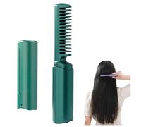 Mini Piastra Per Capelli Ricaricabile, Pettine Per Lo Styling Della Piastra, Spazzola Per Capelli Regolabile A 3 Temperature Ricaricabile Via Usb, Per Arricciare E Raddrizzare (Green)