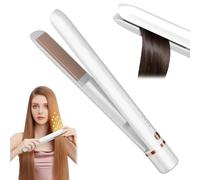 Mini Piastra per Capelli Senza Fili, 2 in 1 Piastra per Capelli per Arricciare e Lisciare, Piastra Ricaricabile Senza Fili, Piastra per Capelli Portatile in Ceramica, Piastra da Viaggio - Bianco