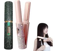 Mini Piastra per Capelli Senza Fili 2 in 1, Portatile, Wireless, Non Dannosa per i Capelli (Verde)