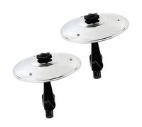 Mini piatto per auto con presa d'aria, divertente mini piatto per ventola auto, regalo originale per conducenti, batteristi e amanti della musica (argento, 2 pezzi)