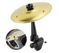 Mini piatto per auto, per cruscotto, divertente accessorio musicale per auto per viaggi su strada per gli amanti della musica, piatti crash facili da agganciare per tutti i veicoli (colore: oro)