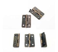 Mini piccola cerniera for porta di armadietto in legno piatto e resistente con vite, 12 pezzi(Small Golden 12x13mm)