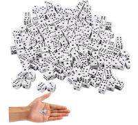 Mini piccoli dadi da 8 mm, dadi bianchi da 300 pezzi con punti neri, giochi quadrati a 6 lati, gioco per adulti per insegnare matematica, bomboniere di feste micro