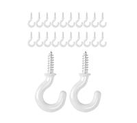 Mini piccoli ganci a vite in metallo per appendere piante, adatti per uso esterno o interno sul soffitto, per l'organizzazione della casa in legno, bianco, 20 ganci a vite per legno