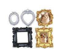 Mini Picture Frame - Elegant Photo Frame, Tiny Antique with Stylish Detailing, Vintage Frames, Photography Display, Wall Decor for DIY Jewelry Party and Home Living Room Bedroom Apartment Dorm Museum