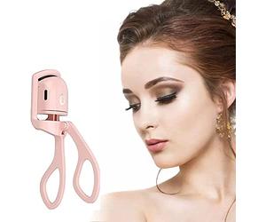 Mini piegaciglia ricaricabile USB Bigodino per ciglia 10S Strumento per arricciare le ciglia rapido pre riscaldamento portatile Trucco viaggio indolore Kit per ciglia arricciacapelli naturale (rosa)