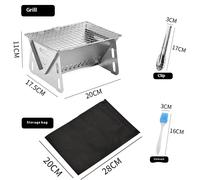 Mini Pieghevole Barbecue Stufa Acciaio Inox Comodo Outdoor Cibo Pentole Nuovo