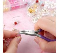 Mini pinze a becchi piegati, 7,6 cm, per la creazione di gioielli e per avvolgere fili di perline