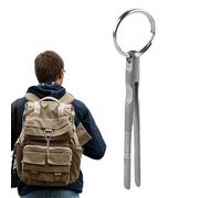Mini pinzette in titanio - Testa piatta standard in lega di titanio da 59 mm | Pinzetta di serraggio con strumento di raccolta ad alta durezza per escursioni in campeggio, arrampicata, viaggi in casa