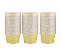 Mini pirottini di carta per cupcake pirottini rotondi per torte pirottini per muffin 100 pezzi carta patinata per uso alimentare punto rosso punto giallo punto viola punto caffè (Punto giallo)