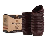 Mini Pirottini per Muffin Carta,400 Pezzi,Antiaderenti,Pirottini per Muffin Carta in Pergamena,Marrone,Dimensione Mini