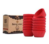 Mini Pirottini per Muffin Carta,400 Pezzi,Antiaderenti,Pirottini per Muffin Carta in Pergamena,Rosso,Dimensione Mini