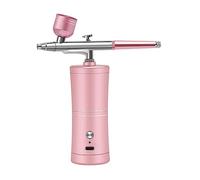Mini pistola a spruzzo for vernice ricaricabile mini compressore d'aria portatile kit aerografo for for nail art tatuaggio artigianale torta nebulizzatore,Alta precisione(Pink)