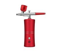 Mini pistola a spruzzo for vernice ricaricabile mini compressore d'aria portatile kit aerografo for for nail art tatuaggio artigianale torta nebulizzatore(Red)