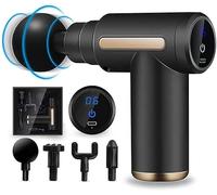 Mini pistola massaggiante a percussione per tessuti profondi, con 4 teste, 6 velocità, batteria da 1800 mAh e ricarica di tipo C