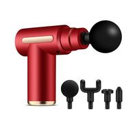 Mini pistola massaggiante per tessuti profondi, portatile a 6 velocità, massaggiatore muscolare portatile con 4 teste, batteria da 1800 mAh e ricarica di tipo C, super silenzioso per casa, ufficio,