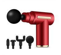 Mini pistola per massaggio elettrica ricaricabile USB portatile Massaggiatore per il rilassamento muscolare Attrezzatura per il fitness portatile Pistola per fascia, rosso, pulsante (pulsante rosso)
