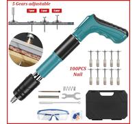 Mini pistola sparachiodi in acciaio con chiodo da 100 pezzi pistola per rivetti manuale filo di ancoraggio per muro di cemento servizio di scanalatura rivetto fastenter per parete Orange 100PCS Nail