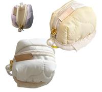 Mini Plush Bunny Pouch, Soft Cute Earphone Bag with Keychain, Stylish Lightweight Small Wallet for Headphone Cable,Coins