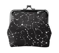 Mini pochette in ecopelle con stampa costellazione stellata con lucchetto a bacio, per viaggi, shopping e gite quotidiane