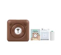Mini Pocket Label Printer Bluetooth Thermal Photo Printer Color Paper Rolls (colore: 304dpi Brown)