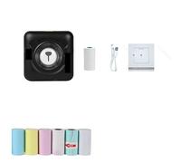 Mini Pocket Printer Bluetooth Thermal Photo Lable Printer (Size: Black 3Sticker 1Case)