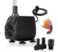 Mini Pompa Acqua Elettropompa per Acquario, 45 W, 2500 lh, Ultra Silenziosa, con Cavo di Alimentazione da 2,5 m, per Giardini, Acquari, Laghetti, Fontane (Nero)