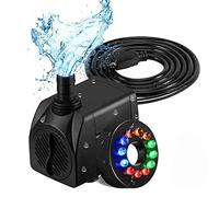 Mini pompa ad acqua, 800 l/h, 16 W, pompa per acqua subacquea, ultra silenziosa, con 12 luci LED, per fontane, piscine, giardini, laghetti, acquari, acquari